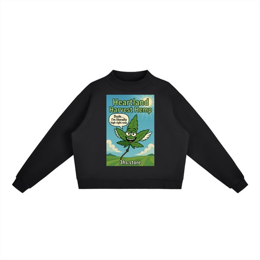 Essential Fleece Mock-Neck Crew Sweatshirt