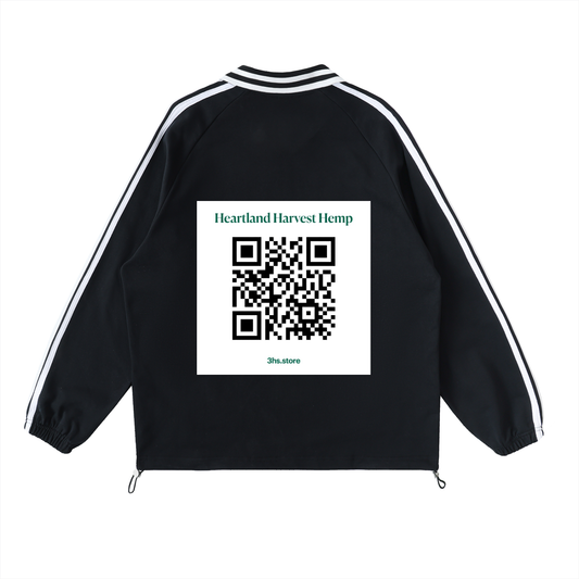 Contrast Striped Lapel Collar Sweatshirt