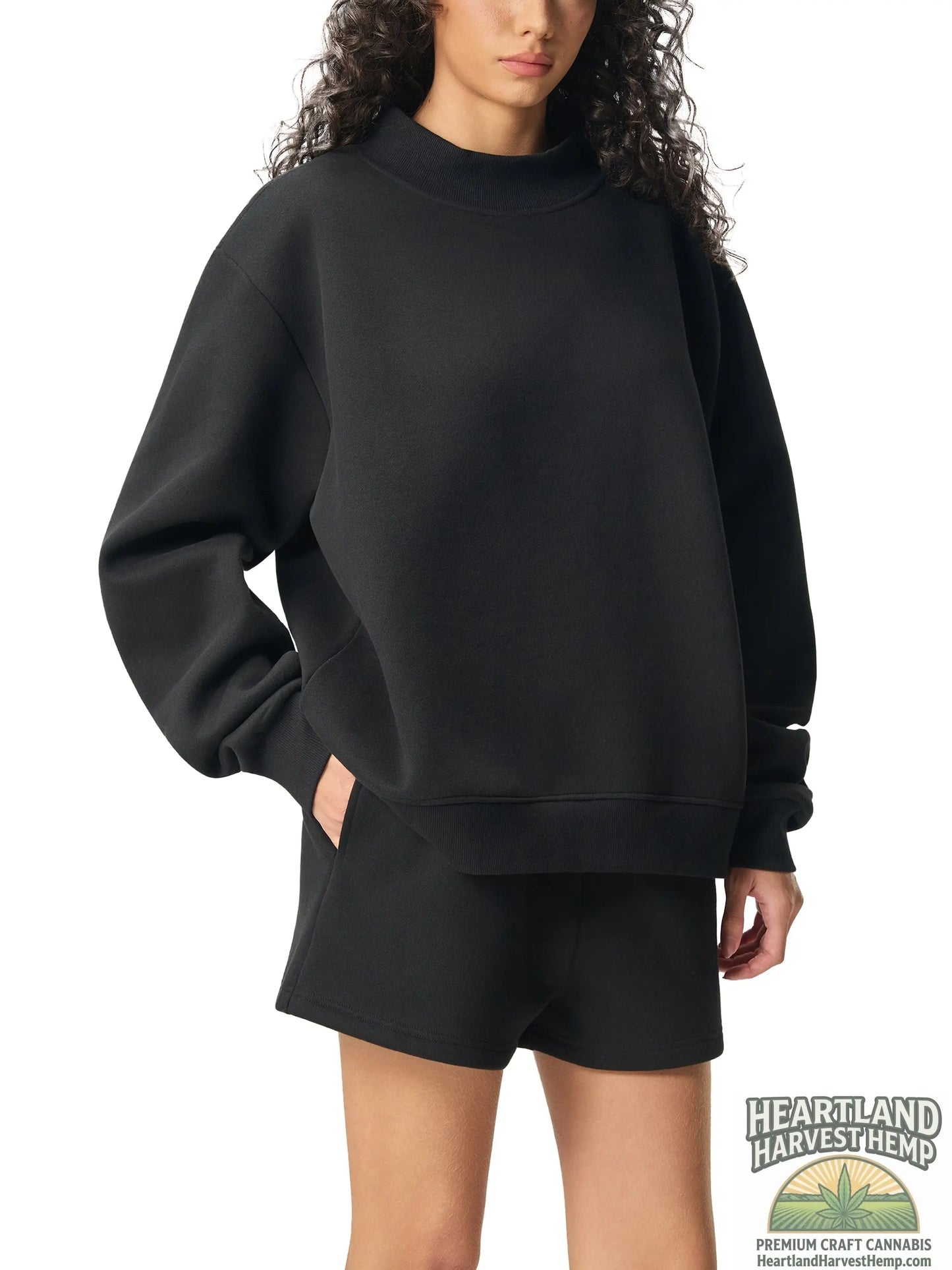 Essential Fleece Mock-Neck Crew Sweatshirt ODMPOD