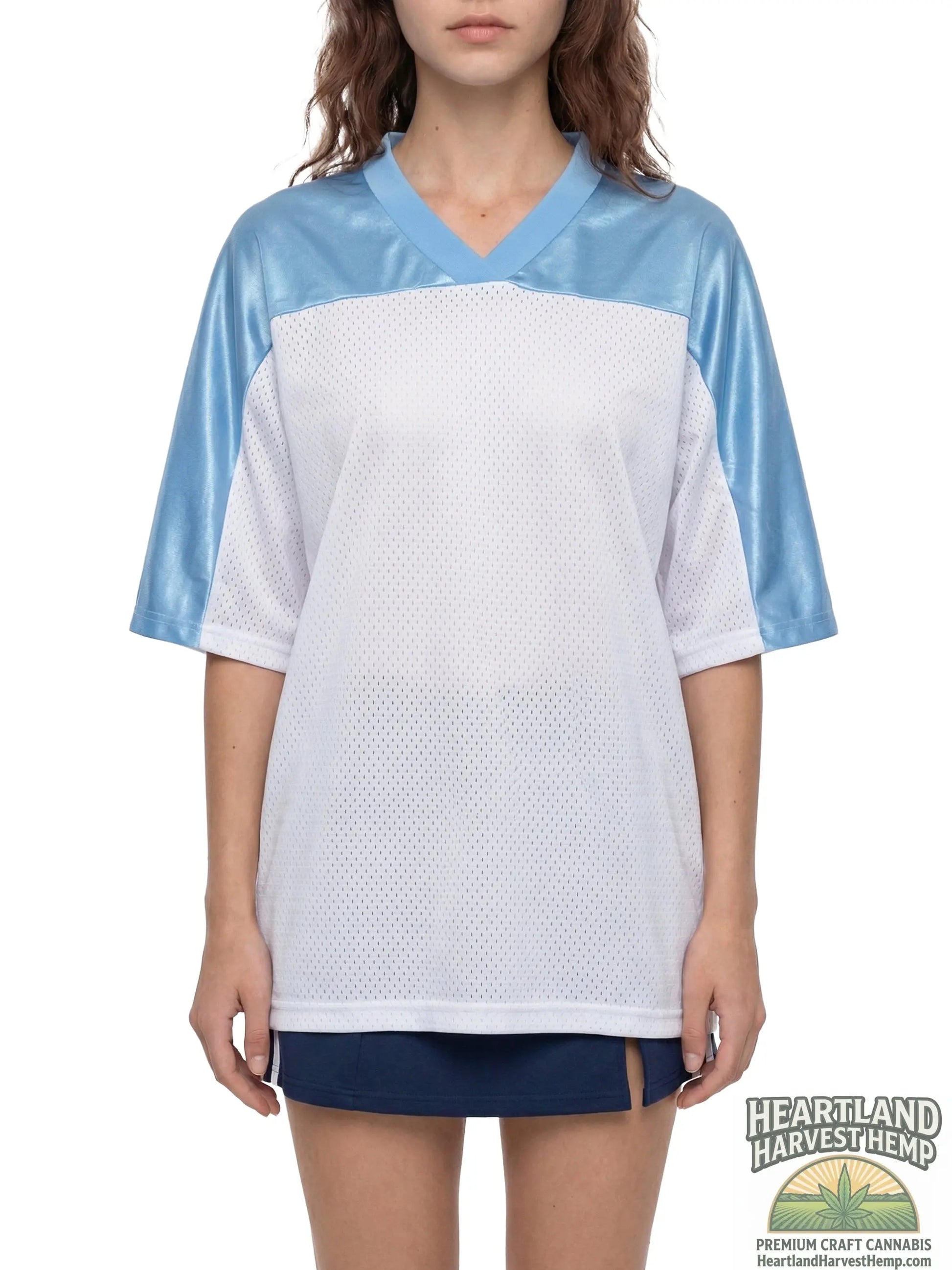 Oversized Mesh V-Neck Soccer Jersey ODMPOD