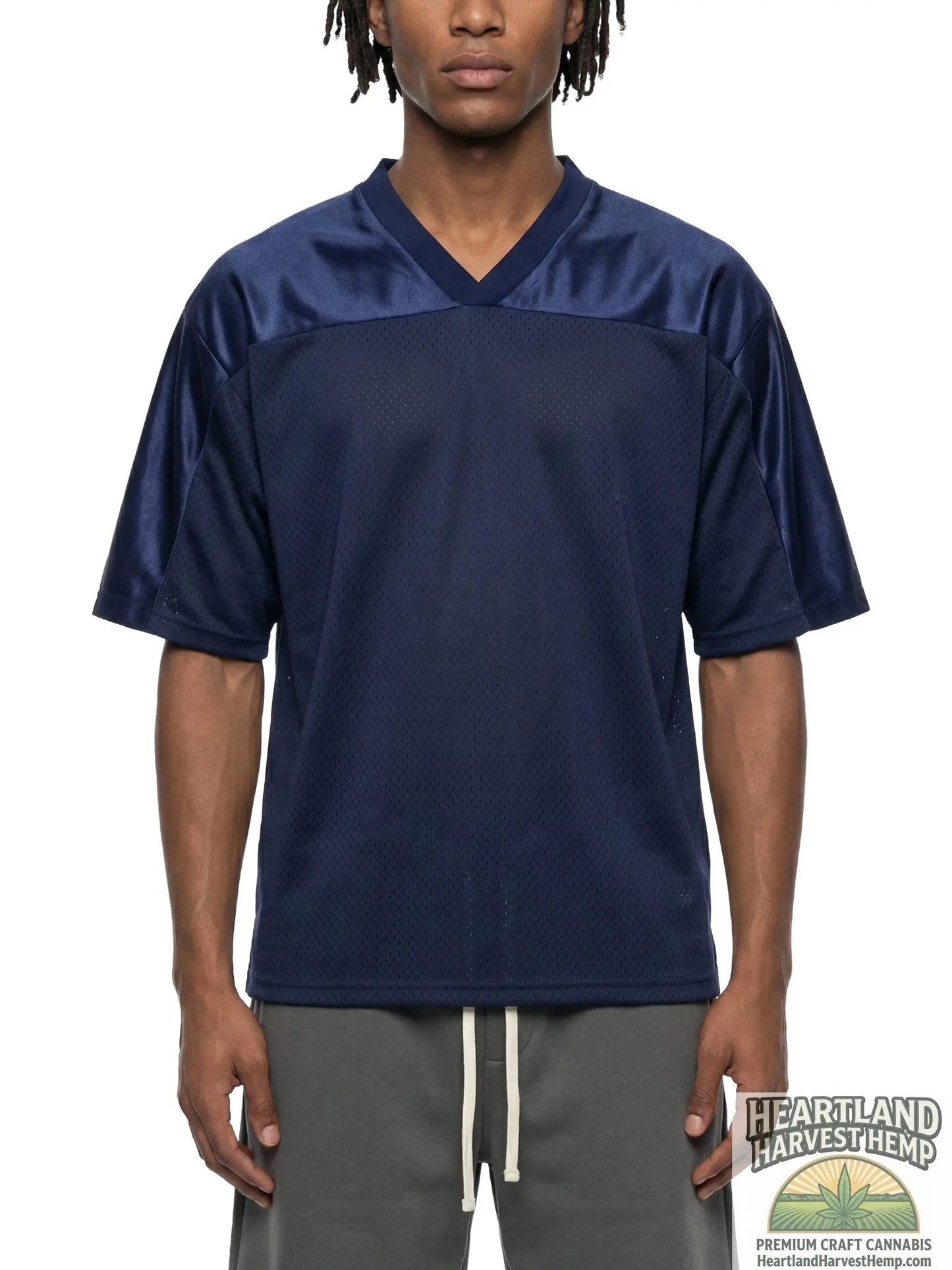 Oversized Mesh V-Neck Soccer Jersey ODMPOD