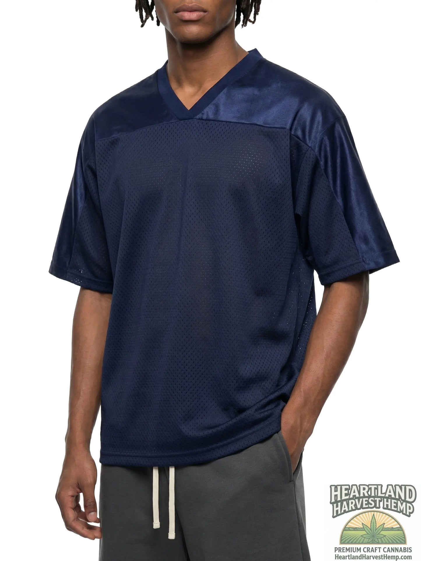 Oversized Mesh V-Neck Soccer Jersey ODMPOD